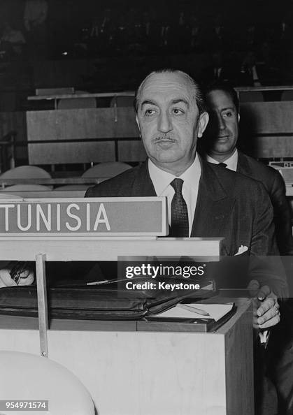 Tunisian diplomat Mongi Slim (1908 - 1969) during the United Nations debate on Bizerta (Bizerte) at a Special Assembly, 25th…